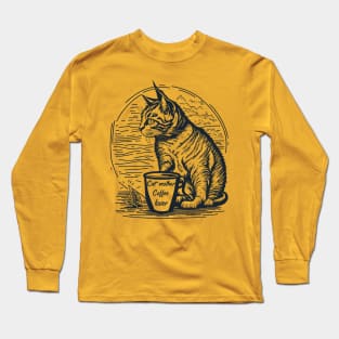 Cat mother coffee lover Long Sleeve T-Shirt